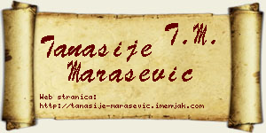 Tanasije Marašević vizit kartica